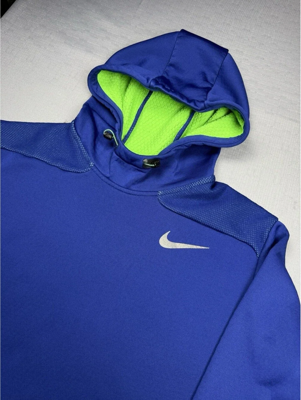 Nike Therma-FIT Pullover Hoodie Mens XL Blue Volt Fleece Athletic Swoosh